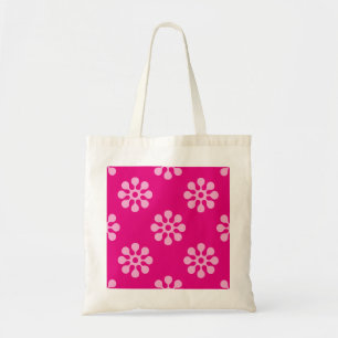 Retro Flowers naadloze witte patronen Tote Bag