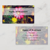 Retro Flowers Neon Lights Visitekaartje (Voorkant / Achterkant)