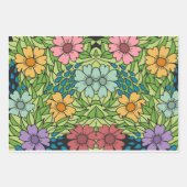 Retro Flowers op grote schaal Multicolf Inpakpapier Vel (Voorkant 3)