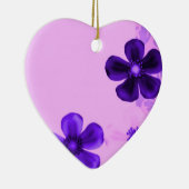 Retro Flowers Paars Heart Ornament (Rechts)