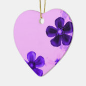 Retro Flowers Paars Heart Ornament (Links)
