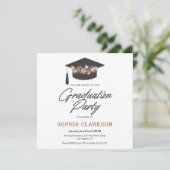 Retro Flowers Pet Afstuderen Kaart (Staand voorkant)