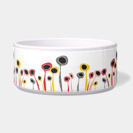 Retro Flowers Pet Voerbakje