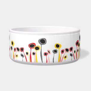 Retro Flowers Pet Voerbakje