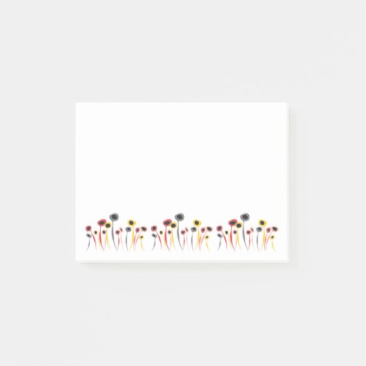 Retro Flowers Post-it Notes (Voorkant)