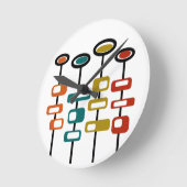 Retro Flowers Ronde Klok (Hoek)