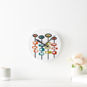 Retro Flowers Ronde Klok (Huis)