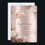 Retro Flowers Roos Gold 60th Birthday Kaart<br><div class="desc">Elegant boho bloedt op een gouden achtergrond van het roos.</div>