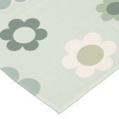 Retro Flowers Sage Green Abstract Floral Korte Tafelloper (Hoek)