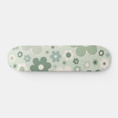 Retro Flowers Sage Green Abstract Floral Persoonlijk Skateboard (Horizontaal)