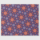 Retro Flowers Schattige Fun 70s Hippie Daisy Patte Cadeaupapier (Vlak)