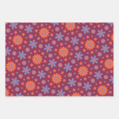 Retro Flowers Schattige Fun 70s Hippie Daisy Patte Inpakpapier Vel (Voorkant 3)