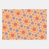 Retro Flowers Schattige Fun 70s Hippie Daisy Patte Inpakpapier Vel (Voorkant 2)