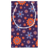 Retro Flowers Schattige Fun 70s Hippie Daisy Patte Klein Cadeauzakje (Achterkant)