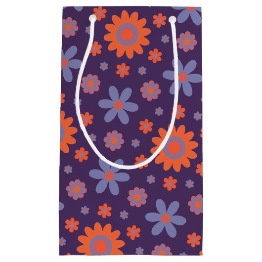 Retro Flowers Schattige Fun 70s Hippie Daisy Patte Klein Cadeauzakje (Voorkant)