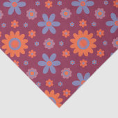 Retro Flowers Schattige Fun 70s Hippie Daisy Patte Tissuepapier (Detail)