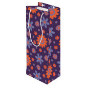 Retro Flowers Schattige Fun 70s Hippie Daisy Patte Wijn Cadeautas (Achterkant Gekanteld)