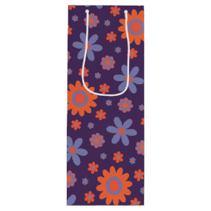 Retro Flowers Schattige Fun 70s Hippie Daisy Patte Wijn Cadeautas