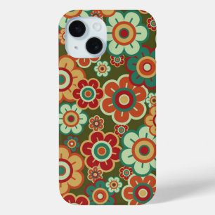 Retro Flowers Schattigee madeliefjes bloesems patr iPhone 15 Case