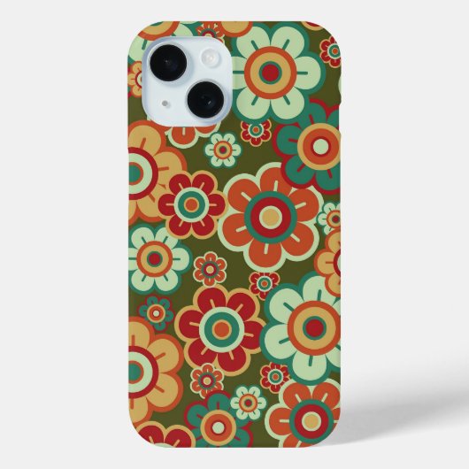 Retro Flowers Schattigee madeliefjes bloesems patr Case-Mate iPhone Case (Achterkant)