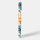 Retro Flowers Sinaasappel Lila en Groen Case-Mate iPhone Case (Achterkant / Rechts)