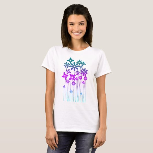 Retro Flowers T-shirt (Voorkant volledig)