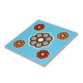 Retro Flowers Tegeltje (Zijkant)