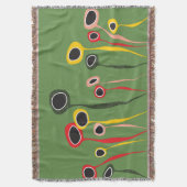 Retro Flowers Throw Blanket Deken (Voorkant Verticaal)