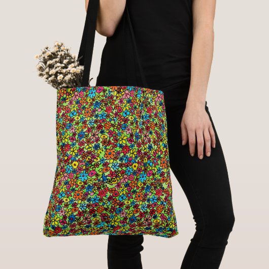 Retro flowers tote bag (Dichtbij)