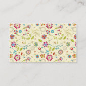 Retro Flowers · Turquoise · Kaart voor gasten Plaatskaartje (Achterkant)