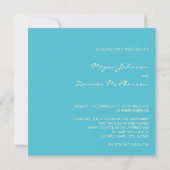 Retro Flowers ・ Turquoise ・ Wedding Invitation Kaart (Achterkant)