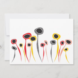 Retro Flowers Uitnodiging