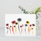 Retro Flowers Uitnodiging (Staand voorkant)