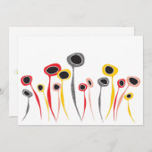 Retro Flowers Uitnodiging (Voorkant / Achterkant)