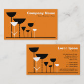 Retro Flowers v2 - Sinaasappel Visitekaartje (Voorkant / Achterkant)