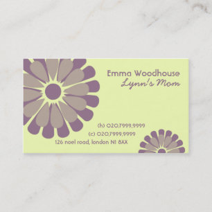 Retro Flowers Visitekaartje Contactkaartje