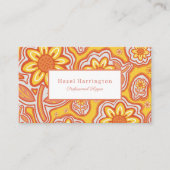 Retro Flowers Visitekaartje Fun  (Voorkant)