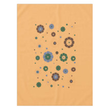 Retro Flowers Yellow Tablecloth