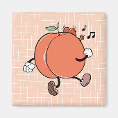 Retro Fluiten Peachy Butt Karakter Magnet (Voorkant)