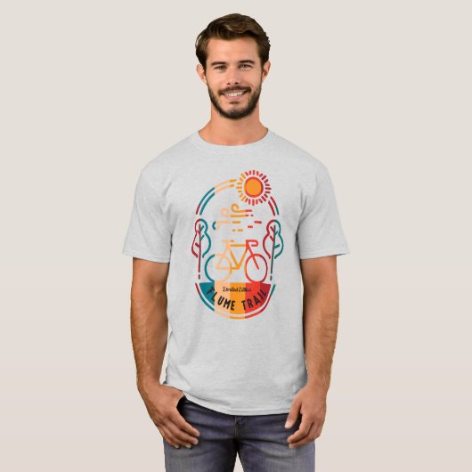 Retro Flume Trail Fietsroute T-shirt (Voorkant volledig)