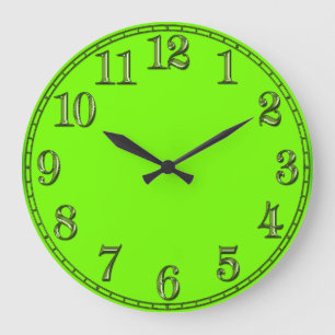 Retro Fluor Limoen-Green Time Piece Grote Klok