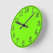 Retro Fluor Limoen-Green Wall-klok Ronde Klok (Hoek)