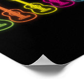 Retro  fluorescerende regenboogspeler poster (Hoek)