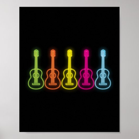 Retro  fluorescerende regenboogspeler poster (Voorkant)