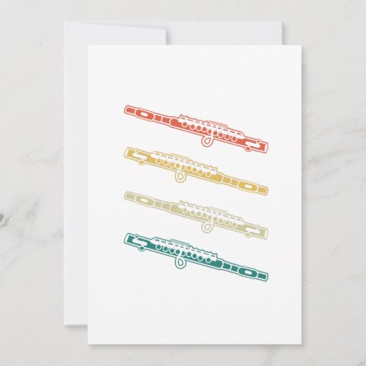 Retro Flute Instrument Gift Music Flute Kaart (Voorkant)