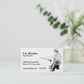 Retro Fly Fisherman Visitekaartje (Staand voorkant)