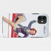 Retro Fly Girl op persoonlijke titel Case-Mate iPhone Case (Achterkant (horizontaal))