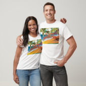 Retro Fly To Lanzarote Reisposter T-shirt (Unisex)