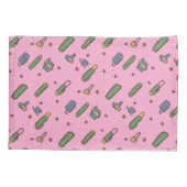Retro Flying Clips Graphical Pattern on any Color Kussensloop (Achterkant)