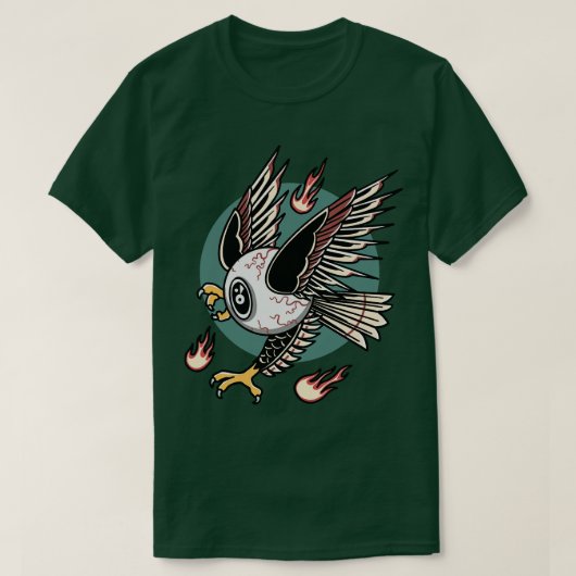 Retro Flying Eyeball Tattoo Ontwerp T-shirt (Design voorkant)